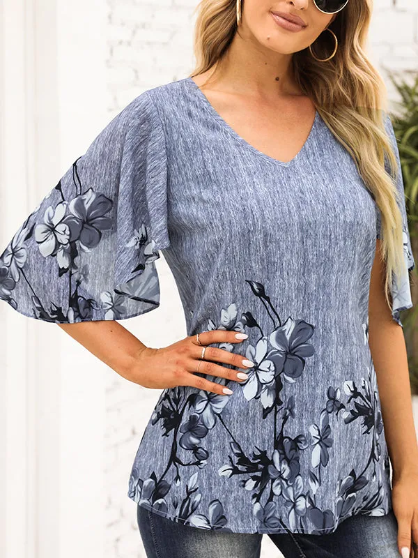 Stylish Chiffon Floral Double Layers Loose Fit Shirts sold by Tinstree product image thumbnail 3
