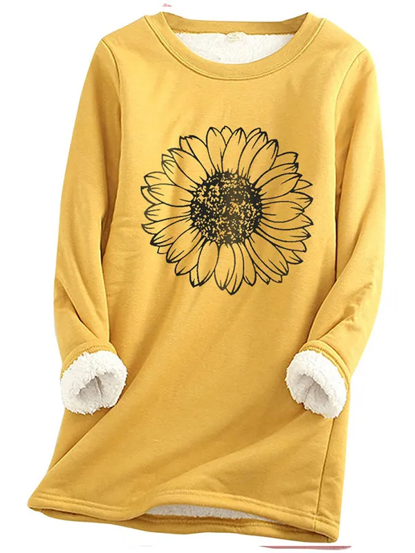 Women Warm Sherpa Lined Fleece Crewneck Sweatshirt Pullover Loungewear Tunic Tops sold by Tinstree product image thumbnail 5