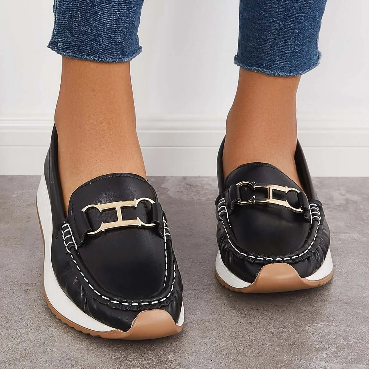 Casual Comfortable Platform Loafers Slip on Flat Boat Shoes sold by Tinstree product image thumbnail 2