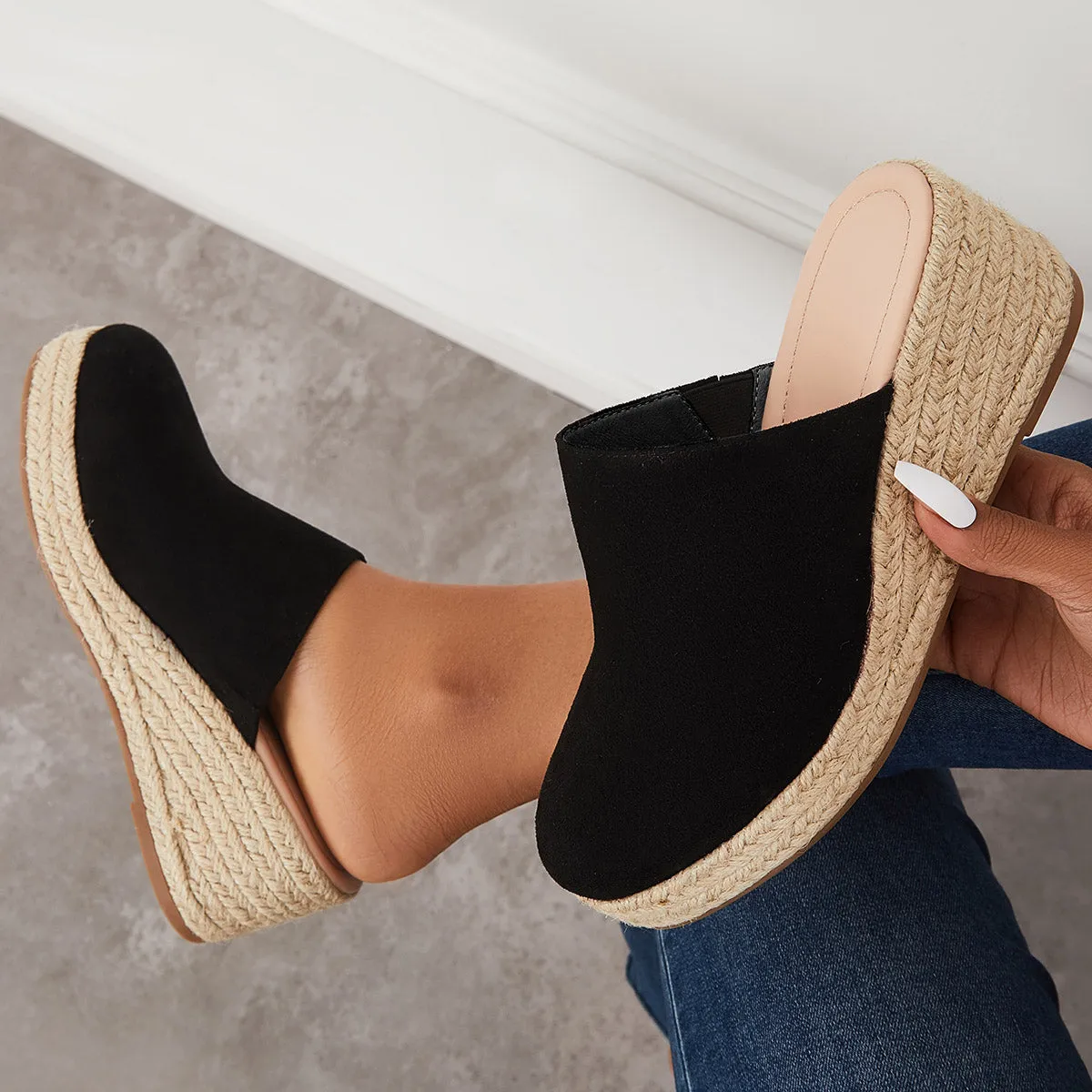 Espadrilles Mule Wedges Platform Slip on Backless Sandals sold by Tinstree product image thumbnail 4
