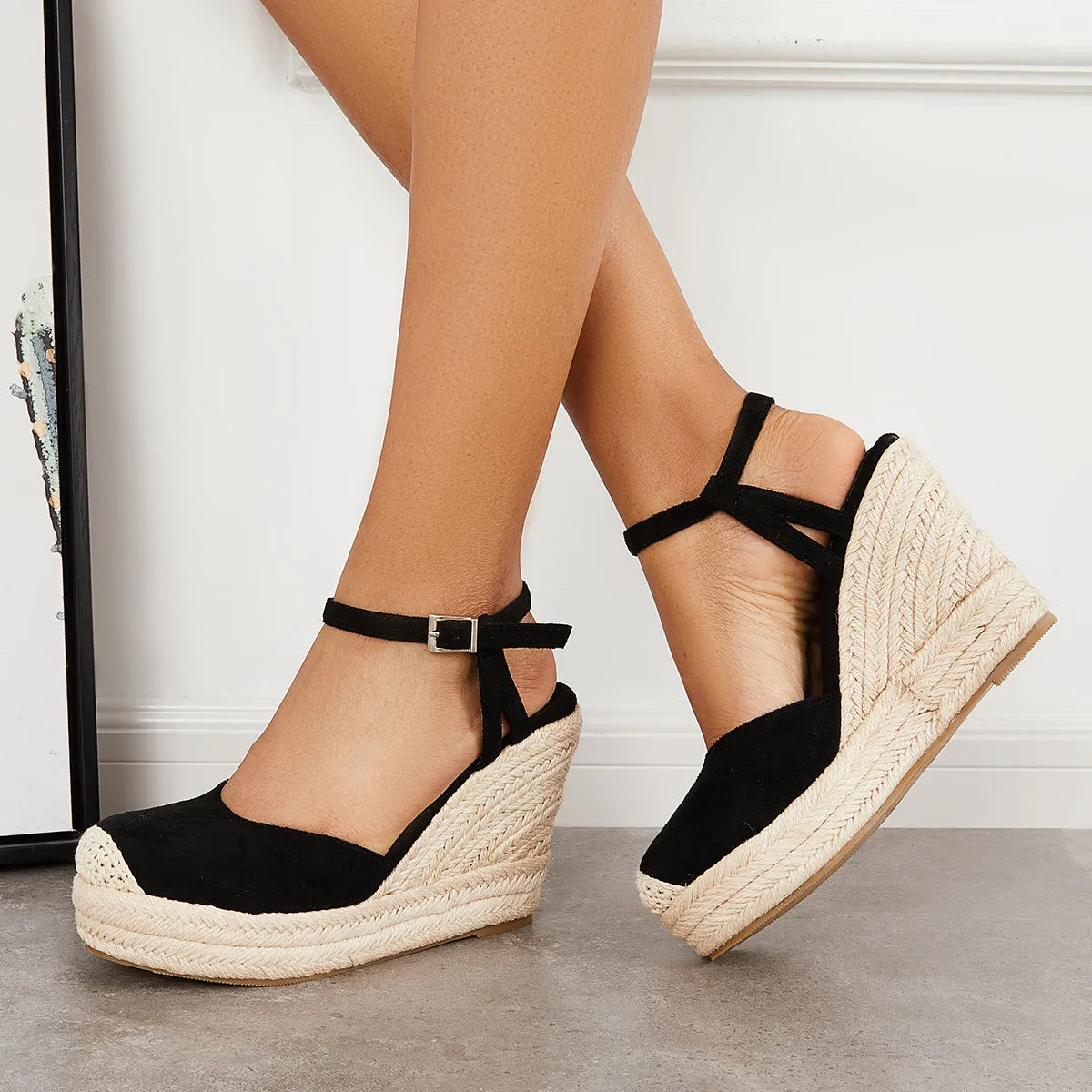 Closed Toe Espadrille Platform Wedges Ankle Strap Slingback Sandals sold by Tinstree product image thumbnail 5