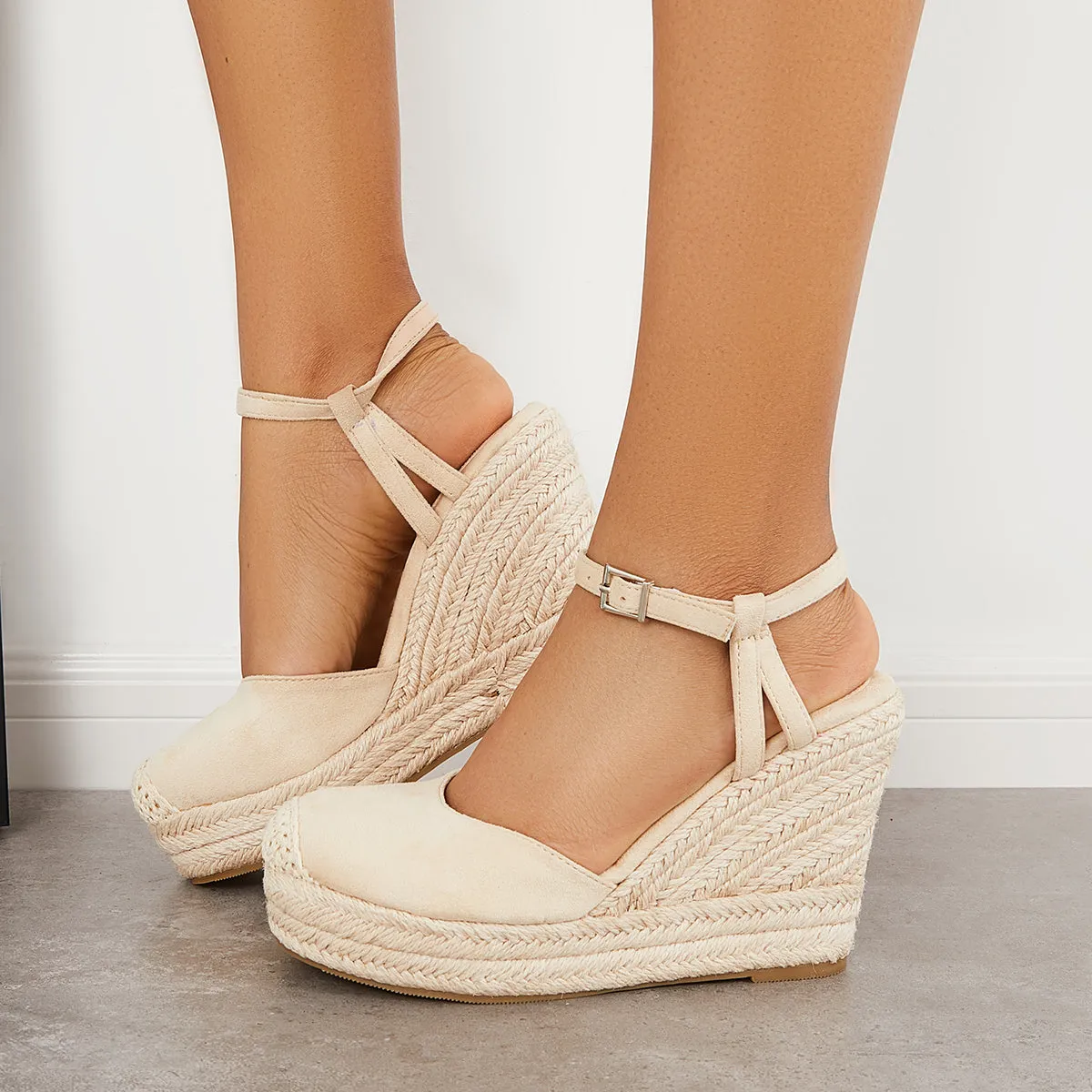 Closed Toe Espadrille Platform Wedges Ankle Strap Slingback Sandals sold by Tinstree product image thumbnail 2