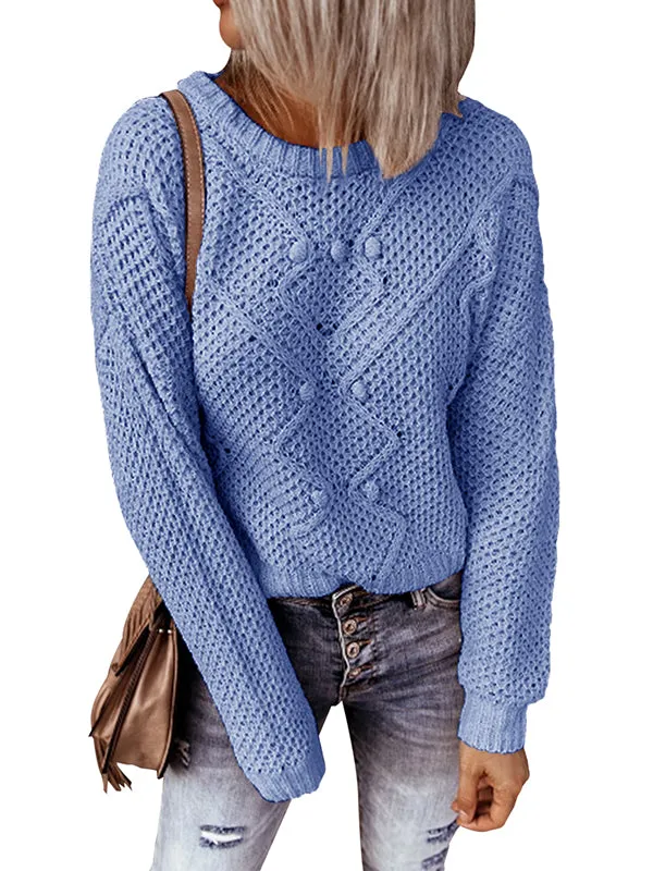 Women Sweaters Casual Long Sleeve Crewneck Pullover Knit Sweater Tops sold by Tinstree