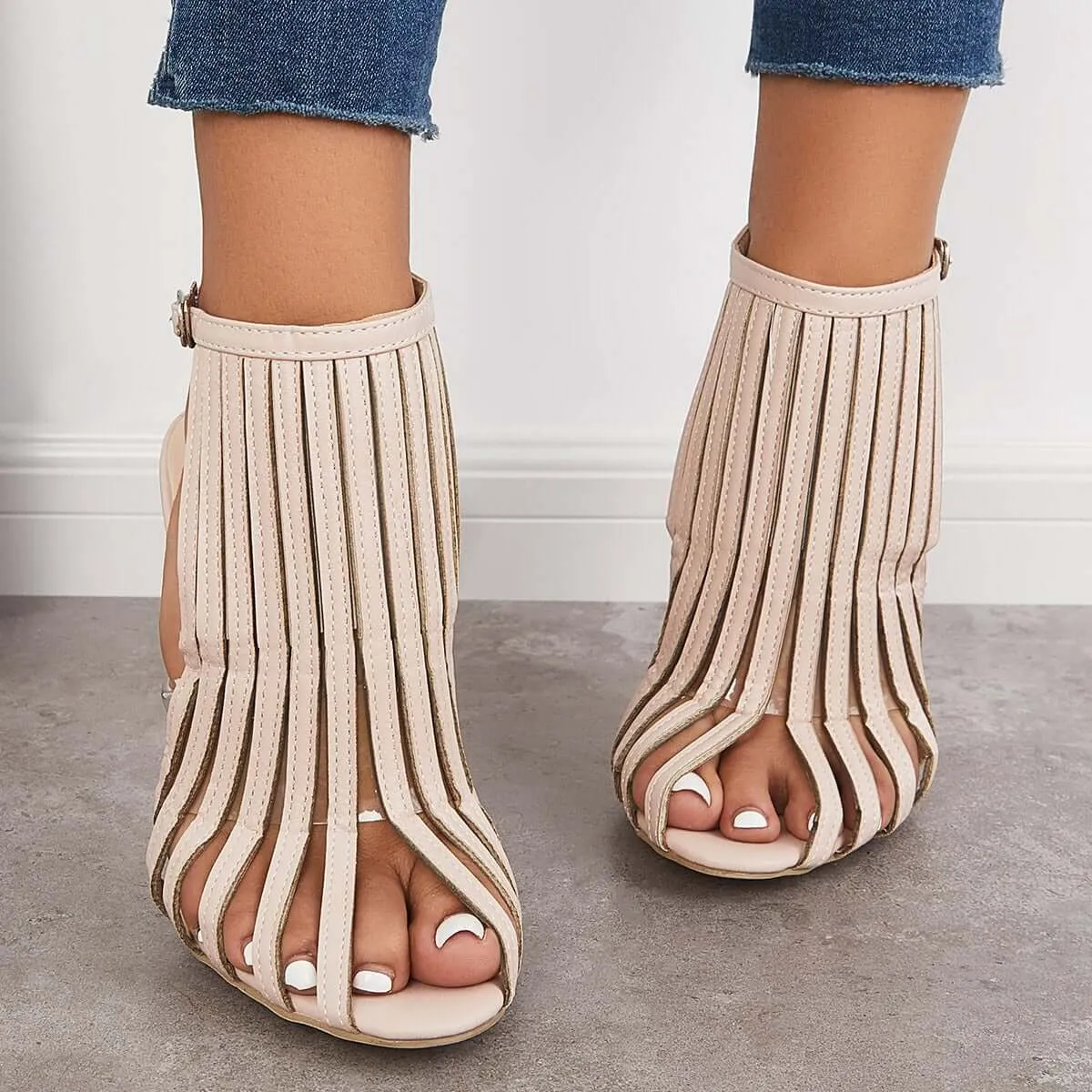 Gladiator Tassel Ankle Strap High Heels Fringed Dress Sandals sold by Tinstree product image thumbnail 3