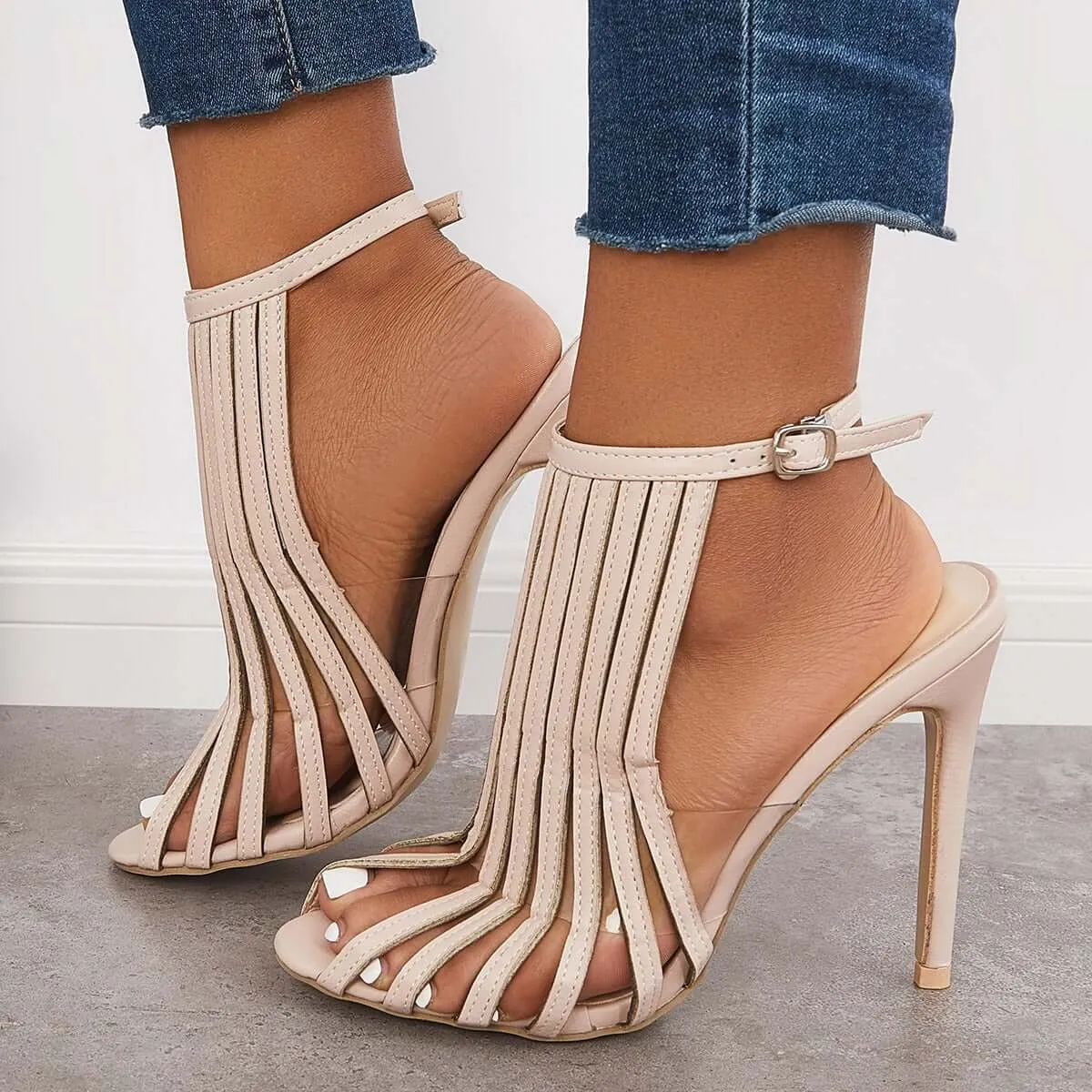 Gladiator Tassel Ankle Strap High Heels Fringed Dress Sandals sold by Tinstree product image thumbnail 2