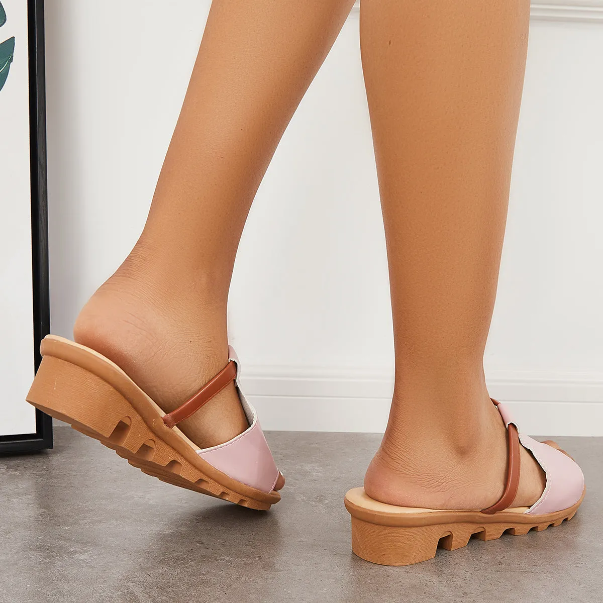 Open Toe Lug Sole Wedge Heel Slide Sandals sold by Tinstree product image thumbnail 4