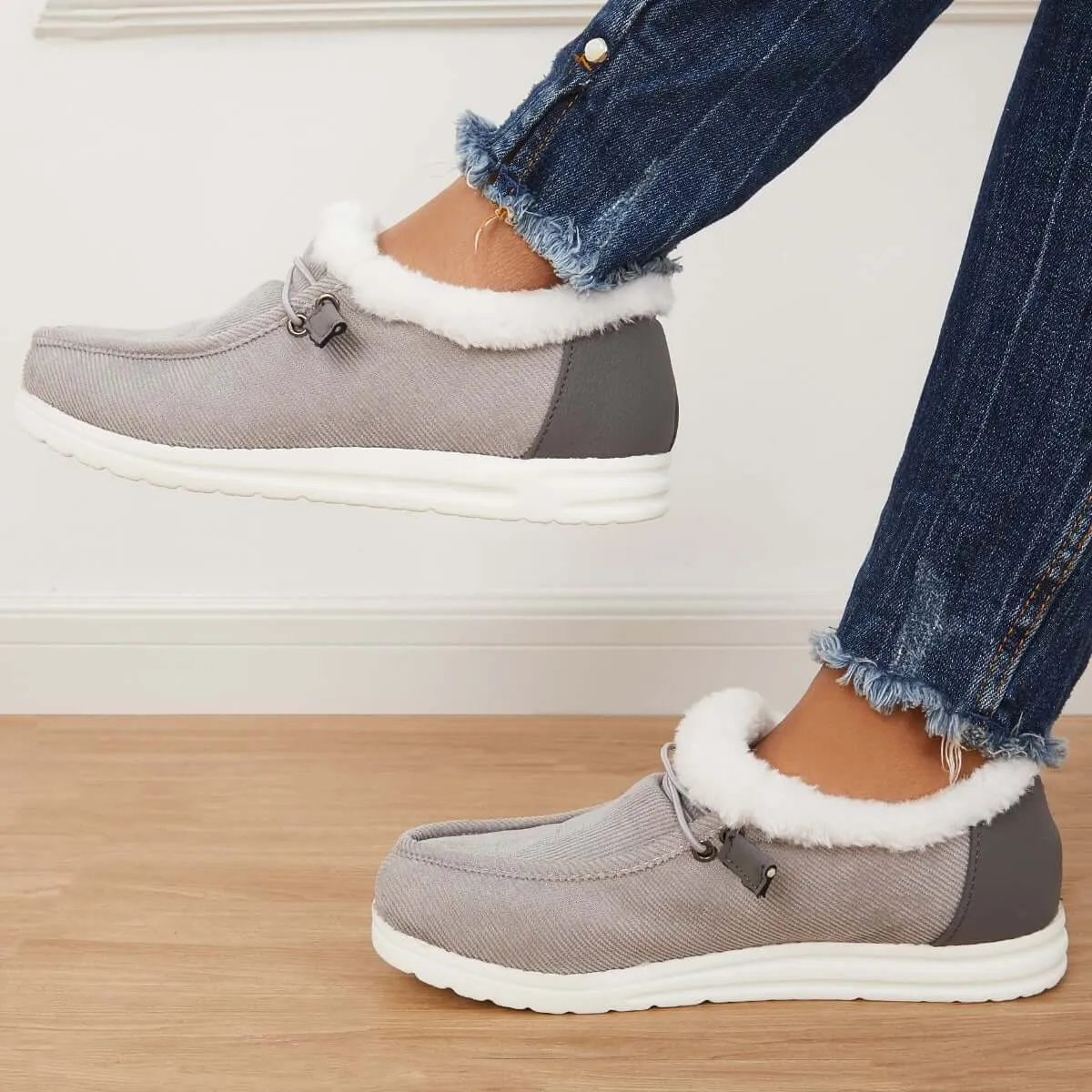 Flat Slip-On Bootie Warm Lining Ankle Snow Boots sold by Tinstree product image thumbnail 3