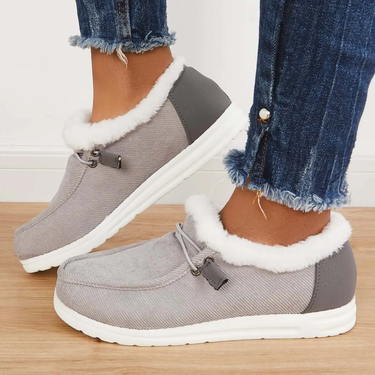 Flat Slip-On Bootie Warm Lining Ankle Snow Boots sold by Tinstree