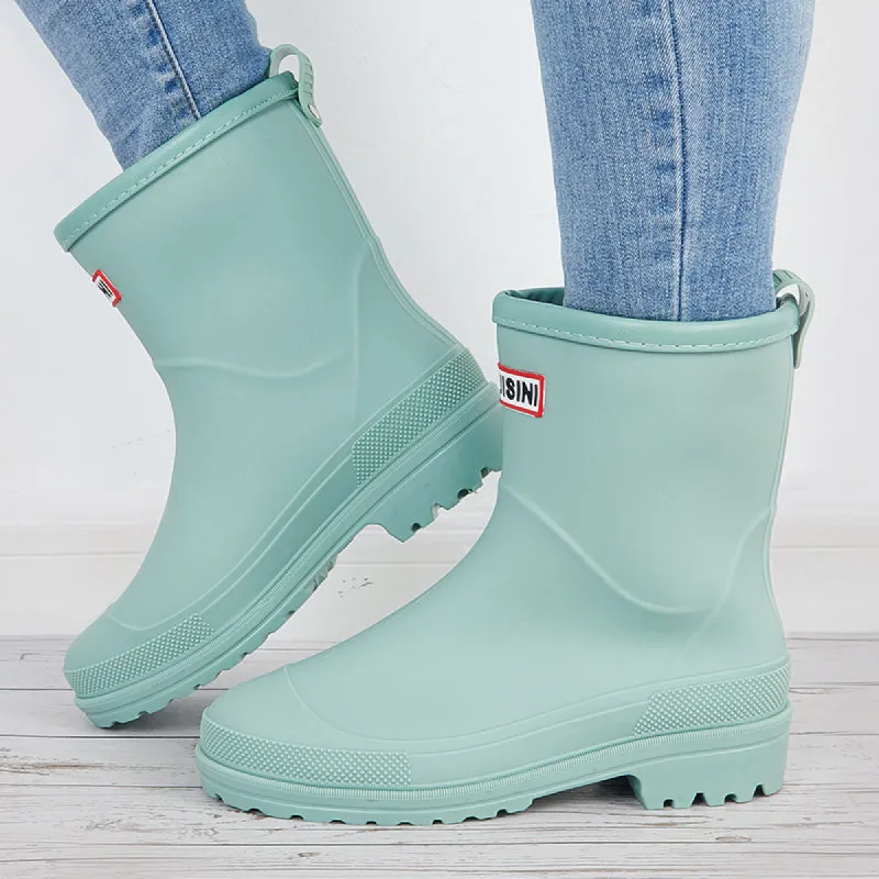 Women Mid Calf Rain Boots Waterproof Garden Outdoor Shoes sold by Tinstree