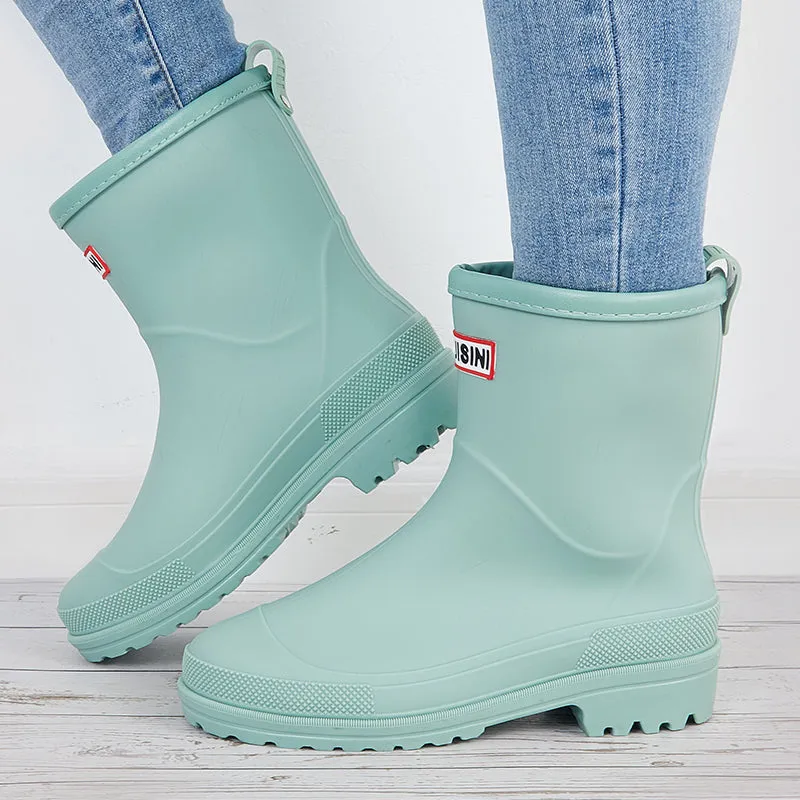 Women Mid Calf Rain Boots Waterproof Garden Outdoor Shoes sold by Tinstree