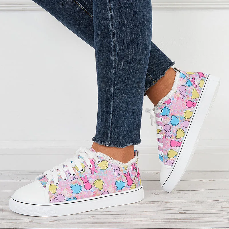 Cute Low Top Canvas Casual Shoes Lace Up Flat Sneakers sold by Tinstree product image thumbnail 2