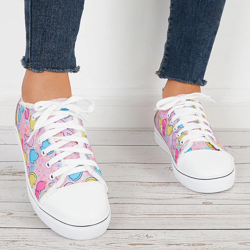 Cute Low Top Canvas Casual Shoes Lace Up Flat Sneakers sold by Tinstree product image thumbnail 3