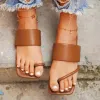 Square Toe Ring Sandals Flat Flip Flops Slippers sold by Tinstree