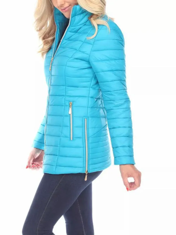 Women Puffer Down Jacket Zip Up Lightweight Winter Warm Classic Simple Coat sold by Tinstree