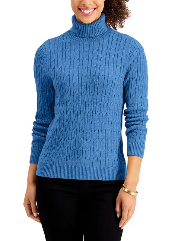 Turtleneck Pullover Sweater Long Sleeve Slim Fit Ribbed Knit Winter Tops sold by Tinstree