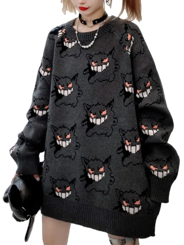 Women Devil Oversized Sweater Batwing Long Sleeve Loose Knit Pullover Jumper Tops sold by Tinstree product image thumbnail 4