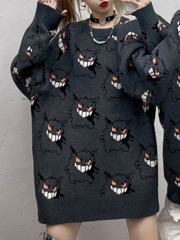 Women Devil Oversized Sweater Batwing Long Sleeve Loose Knit Pullover Jumper Tops sold by Tinstree product image thumbnail 3