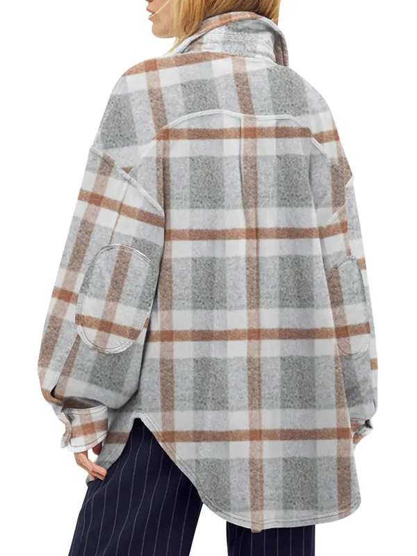 Women Oversized Long Sleeve Button Down Shirt Jacket Soft Casual Shacket Coats sold by Tinstree product image thumbnail 2