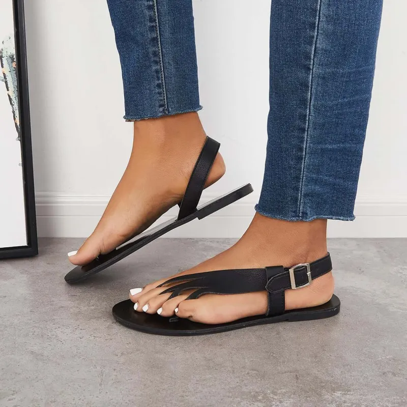Toe Ring Slingback Flats Ankle Strap Sandals sold by Tinstree