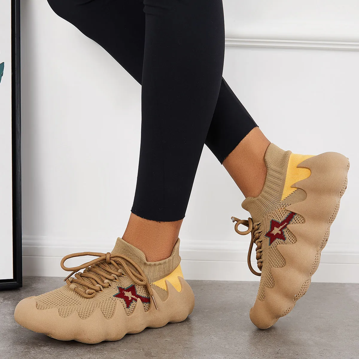 Lightweight Knit Sock Sneakers Slip on Mesh Running Shoes sold by Tinstree product image thumbnail 3