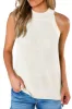 Saodimallsu Women Summer Knit Tank Top Sleeveless Round Neck Tank Tops Casual Knit Cami Top Sexy Tops sold by Tinstree