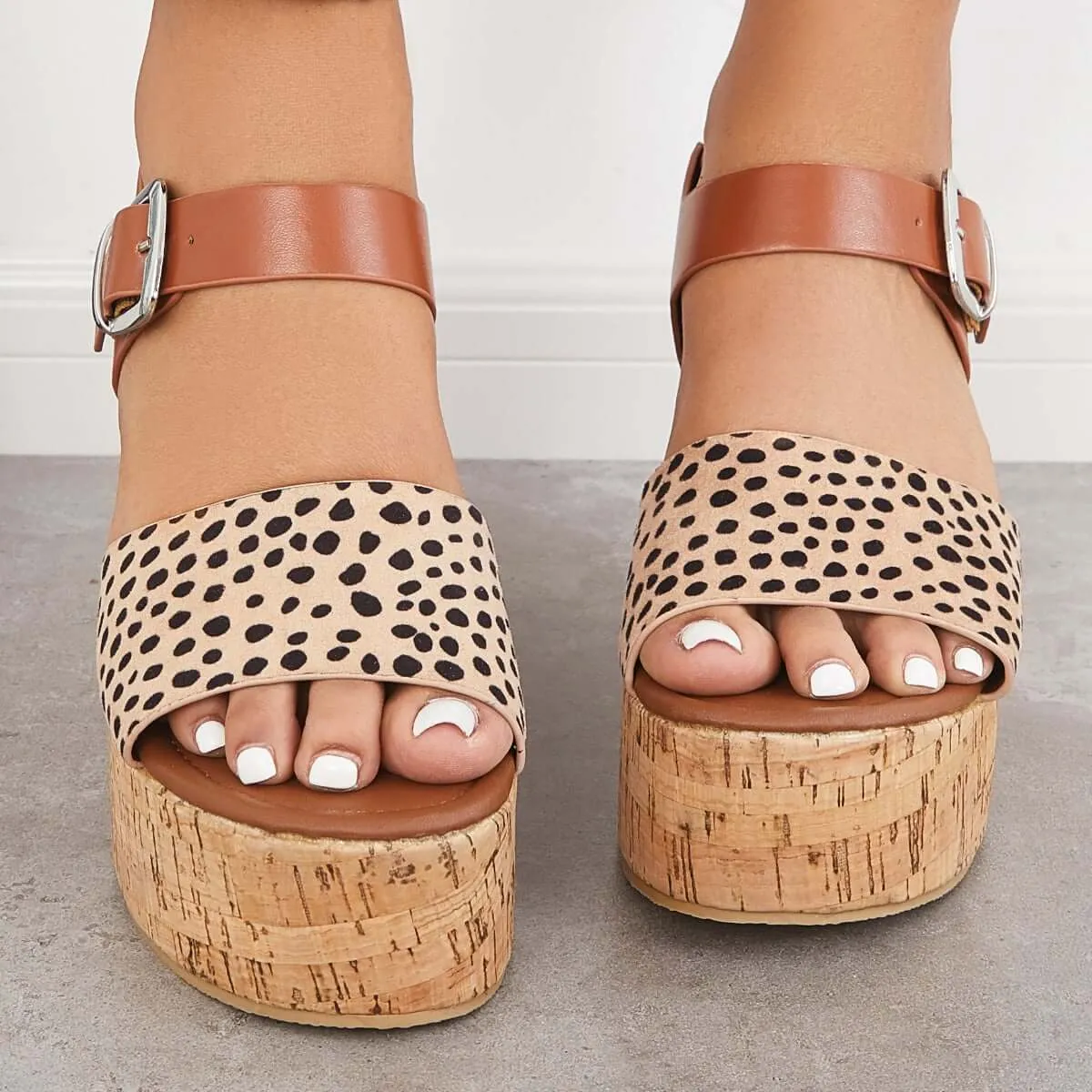 Open Toe Platform Cork Heels Wedge Ankle Buckle Strap Sandals sold by Tinstree product image thumbnail 2