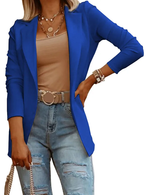 Women Slim Casual Blazers Open Front Long Sleeve Lapel Collar Work Office Jacket sold by Tinstree product image thumbnail 4