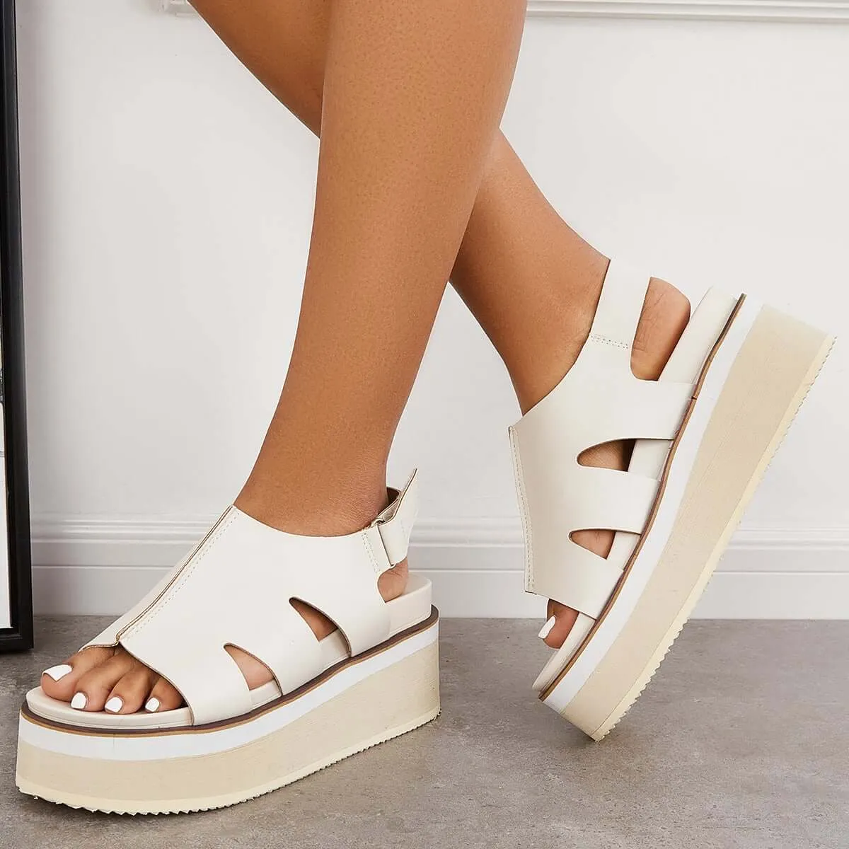 Open Toe Soft Platform Wedges Buckle Ankle Strap Sandals sold by Tinstree product image thumbnail 3