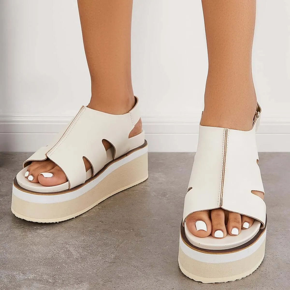 Open Toe Soft Platform Wedges Buckle Ankle Strap Sandals sold by Tinstree product image thumbnail 5