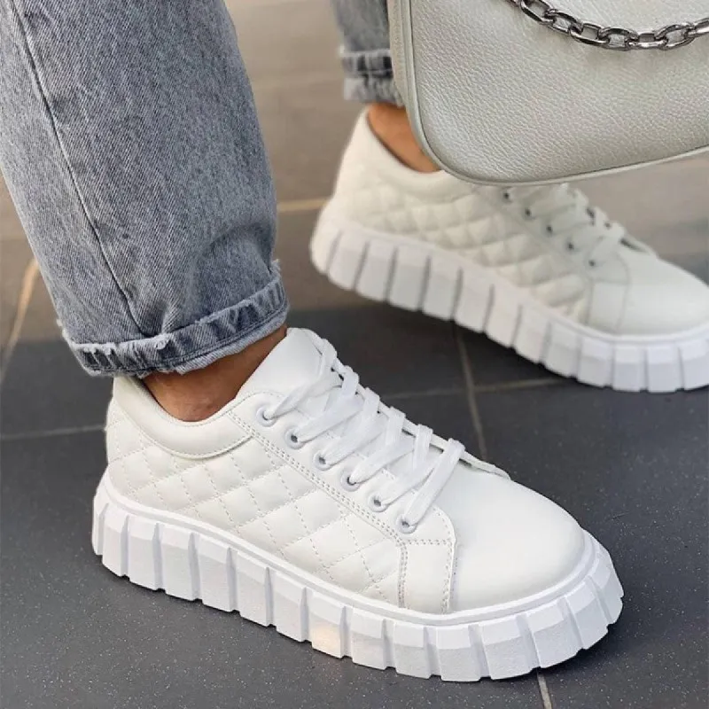 Casual Lace up Platform Sneakers Lightweight Walking Shoes sold by Tinstree