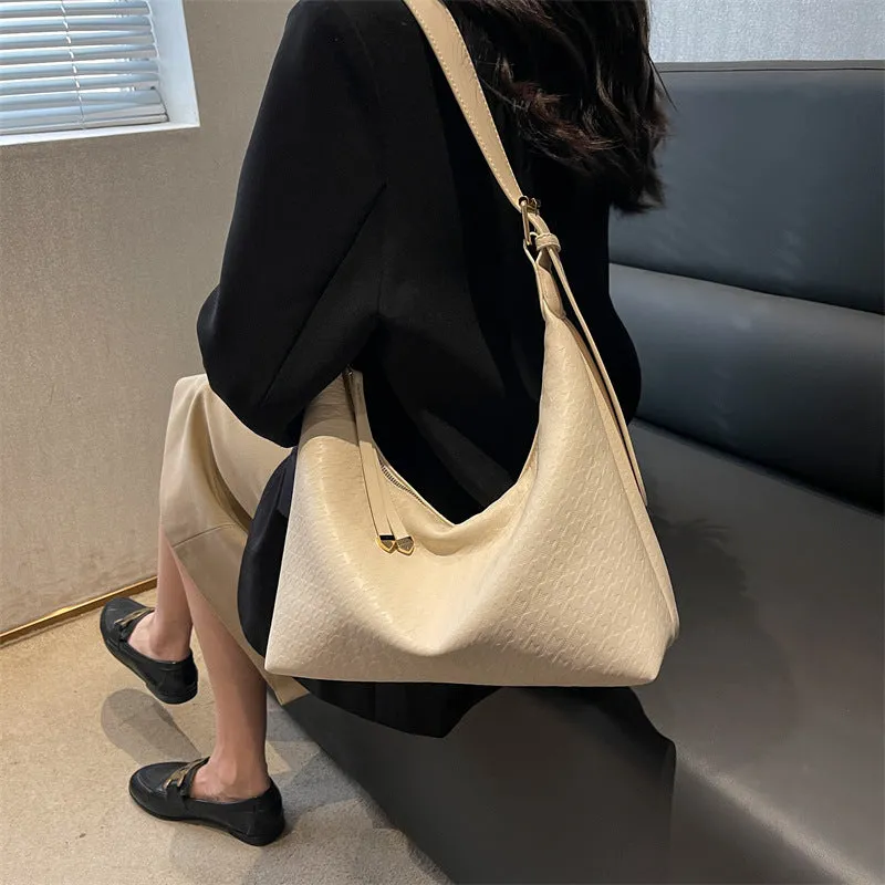 Minimalist Large Capacity Hobo Bag Simple Crossbody Bag All-Match Shoulder Bag sold by Tinstree