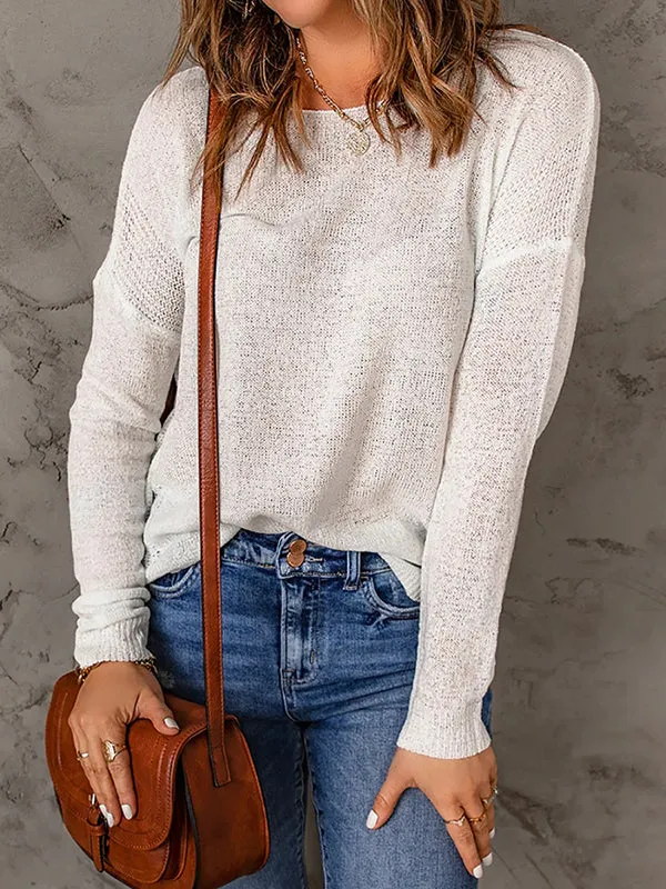 Women Lightweight Crewneck Shirts Pullover Tunic Tops Long Sleeve Solid Color Blouses sold by Tinstree product image thumbnail 3