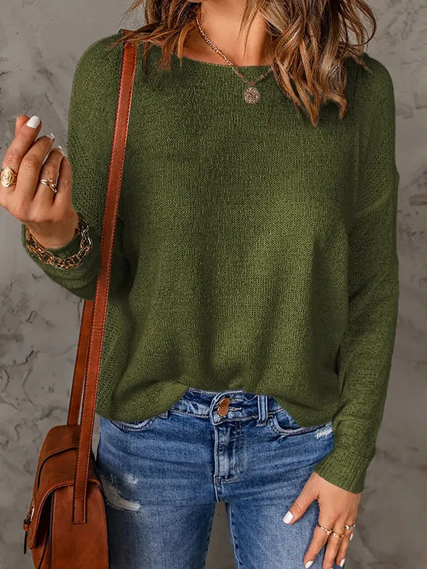 Women Lightweight Crewneck Shirts Pullover Tunic Tops Long Sleeve Solid Color Blouses sold by Tinstree product image thumbnail 5