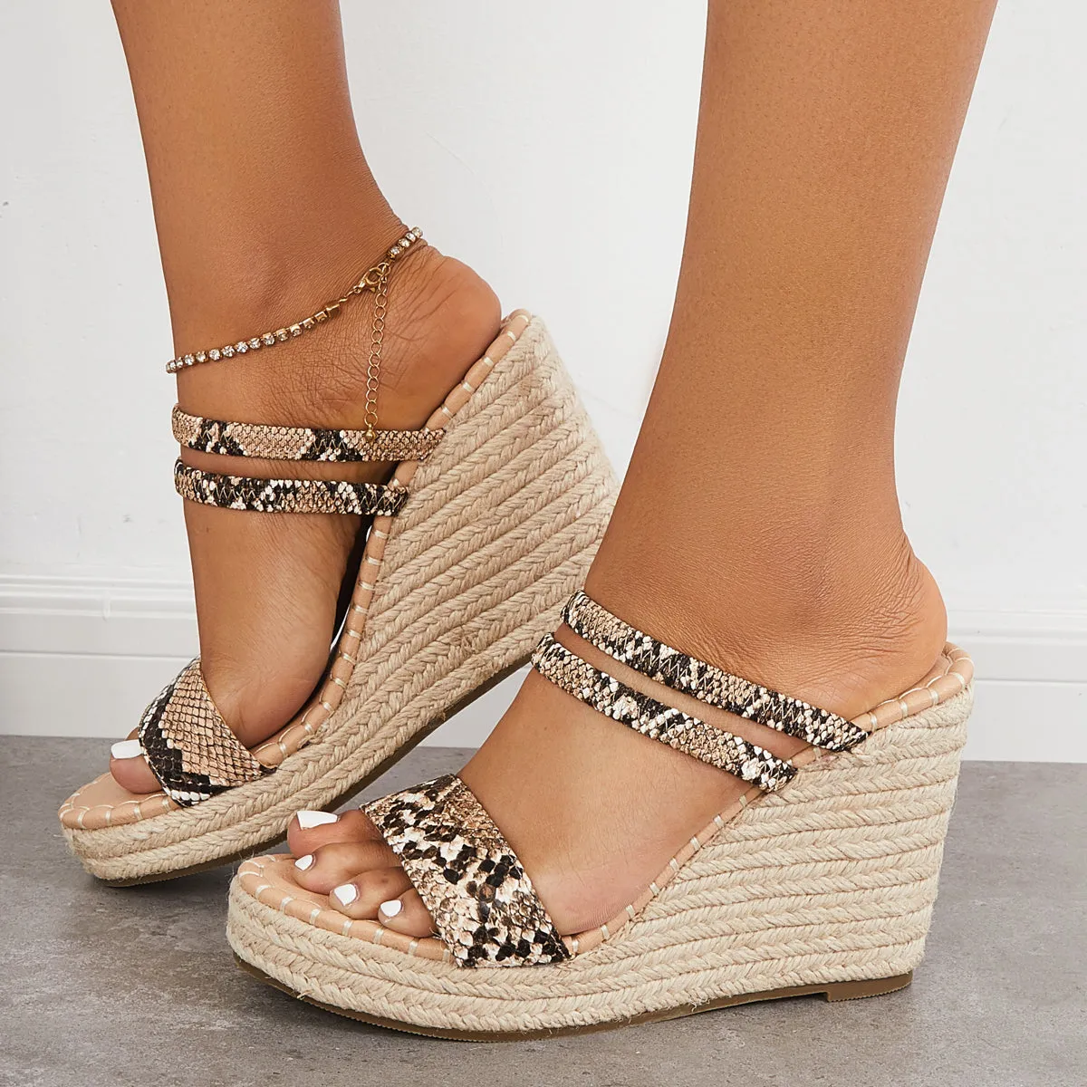 Espadrille Wedge Platform Sandals Open Toe Strappy Summer Slides sold by Tinstree product image thumbnail 2