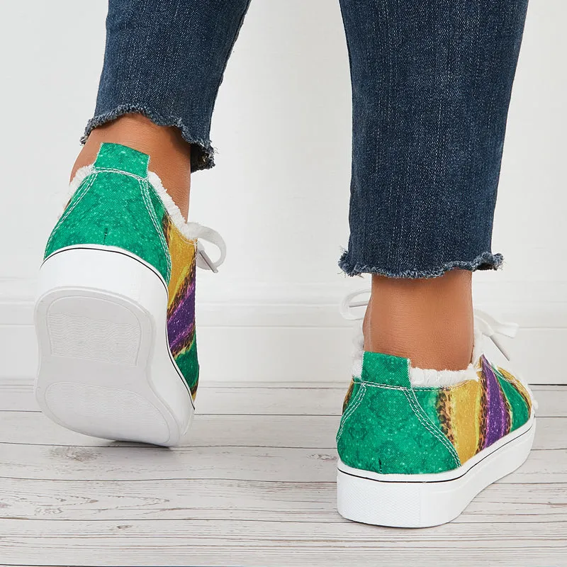 Multicolor Low Top Canvas Sneakers Lace Up Flat Shoes sold by Tinstree product image thumbnail 5