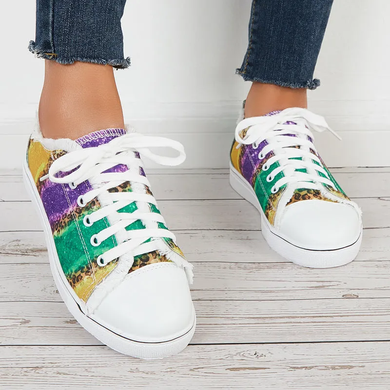 Multicolor Low Top Canvas Sneakers Lace Up Flat Shoes sold by Tinstree product image thumbnail 3