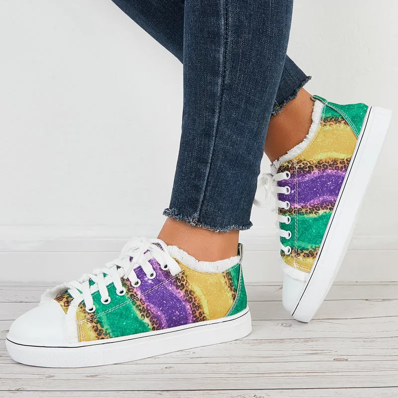 Multicolor Low Top Canvas Sneakers Lace Up Flat Shoes sold by Tinstree product image thumbnail 2
