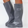 Wide Knee High Chunky Sole Rain Boots Waterproof Non-Slip Outdoor Shoes sold by Tinstree