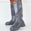 Wide Knee High Chunky Sole Rain Boots Waterproof Non-Slip Outdoor Shoes sold by Tinstree
