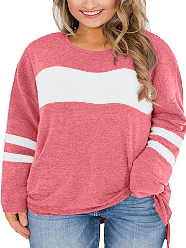 Women Plus Size Oversized Tops Casual Crewneck Long Sleeve Loose T-Shirts sold by Tinstree