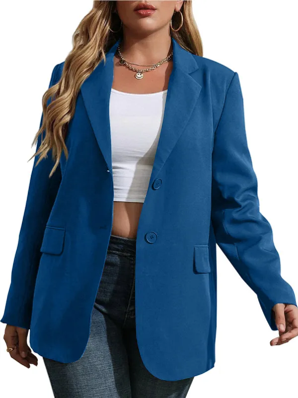 Women Casual Long Sleeve Lapel Blazers Button Open Front Jacket sold by Tinstree