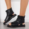 Black High Top Platform Heel Sandals Slingback Ankle Boots sold by Tinstree