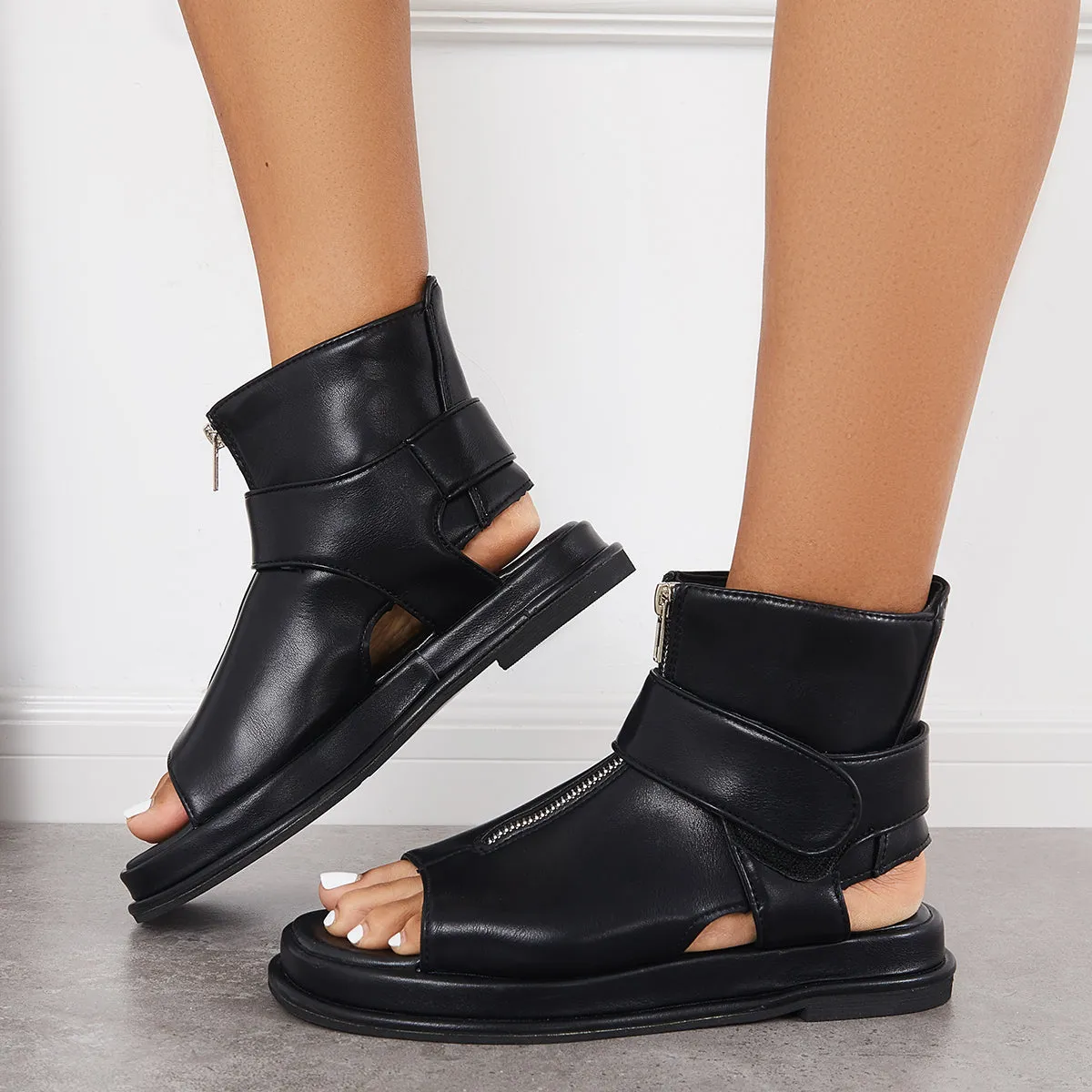 Black High Top Platform Heel Sandals Slingback Ankle Boots sold by Tinstree product image thumbnail 5