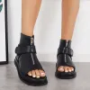 Black High Top Platform Heel Sandals Slingback Ankle Boots sold by Tinstree