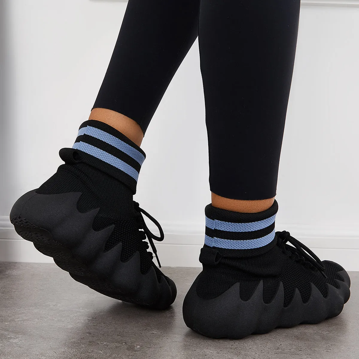 Breathable Knitted High Top Sock Sneakers Slip on Running Shoes sold by Tinstree product image thumbnail 4