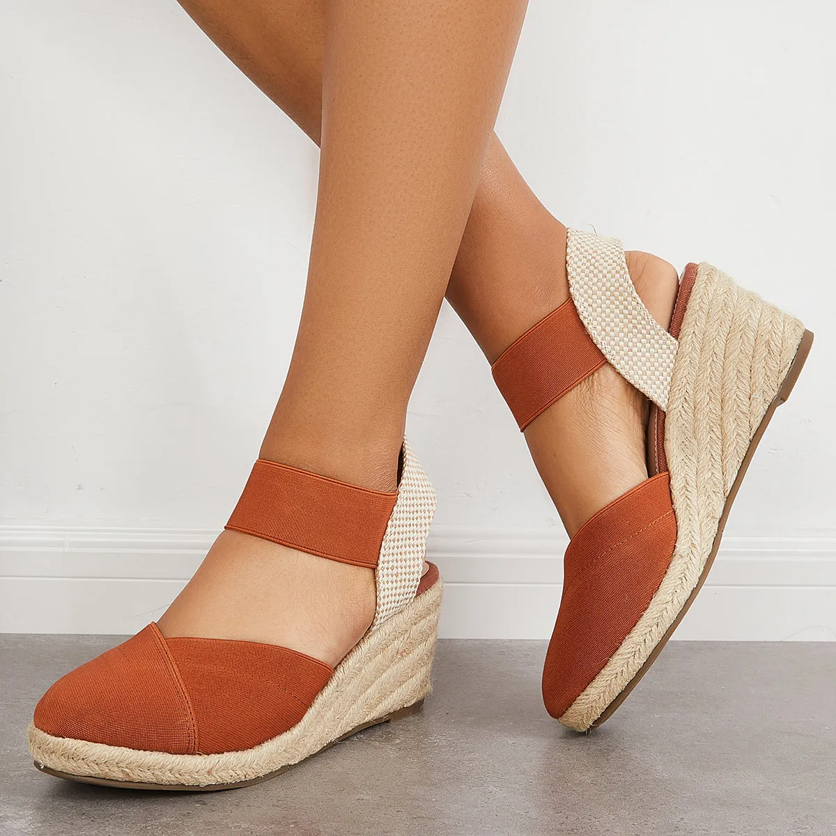 Elastic Ankle Strap Sandals Platform Espadrille Wedges sold by Tinstree product image thumbnail 5