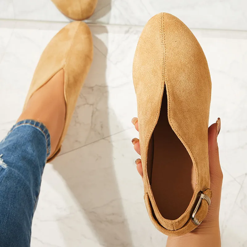 Round Toe V Cut Slip On Flat Loafers Soft Ballet Shoes sold by Tinstree product image thumbnail 2