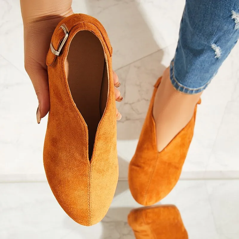 Round Toe V Cut Slip On Flat Loafers Soft Ballet Shoes sold by Tinstree product image thumbnail 5