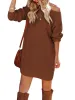 Womens Pullover Sweater Dresses Casual Long Sleeve Knit Crewneck Loose Oversized Sweaters sold by Tinstree