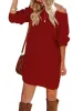 Womens Pullover Sweater Dresses Casual Long Sleeve Knit Crewneck Loose Oversized Sweaters sold by Tinstree